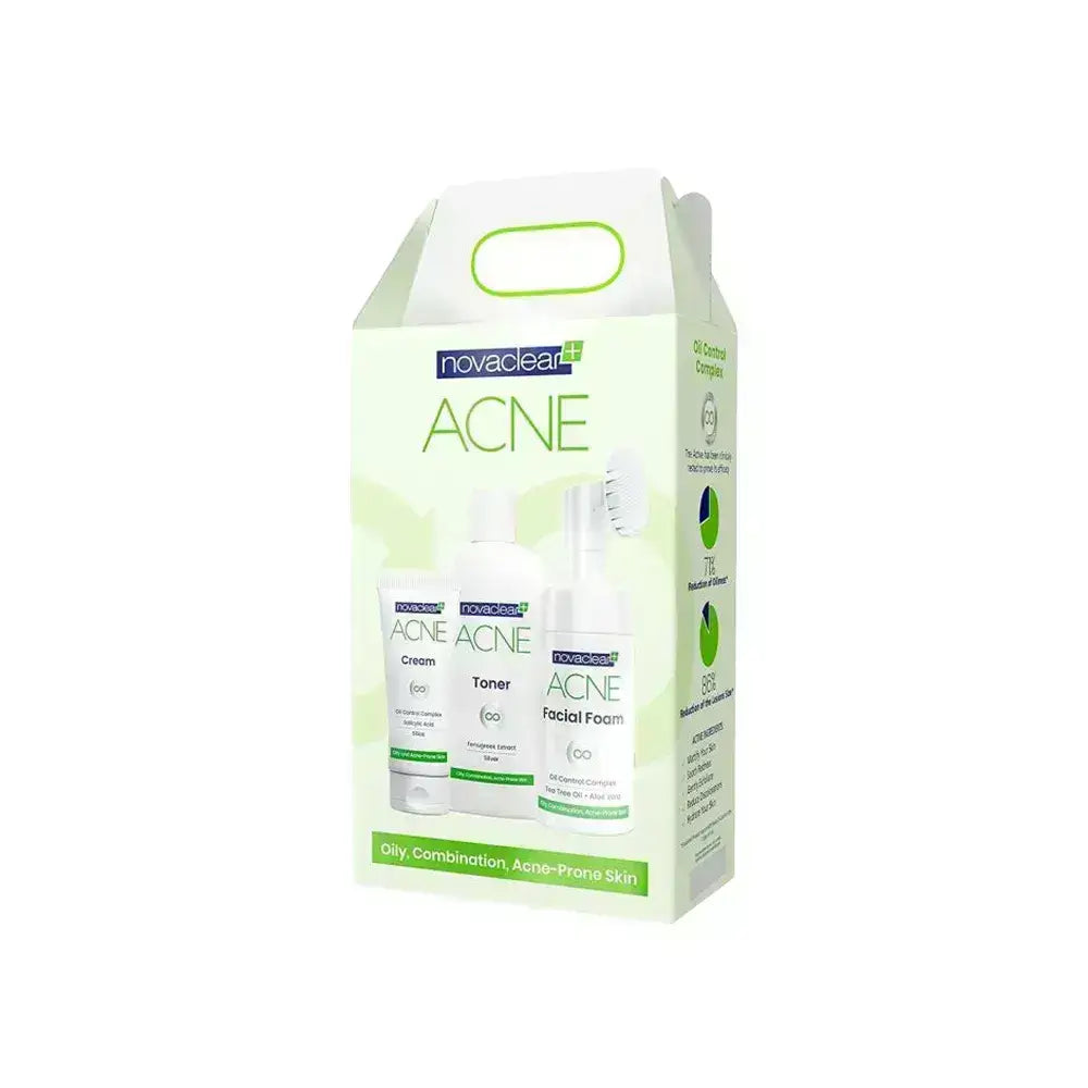 Novaclear Acne Set 3 Pcs (Cream + Toner + Facial Foam)