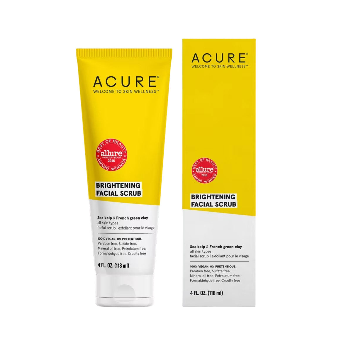 Acure Brightening Facial Scrub, 4 fl oz (118 ml)