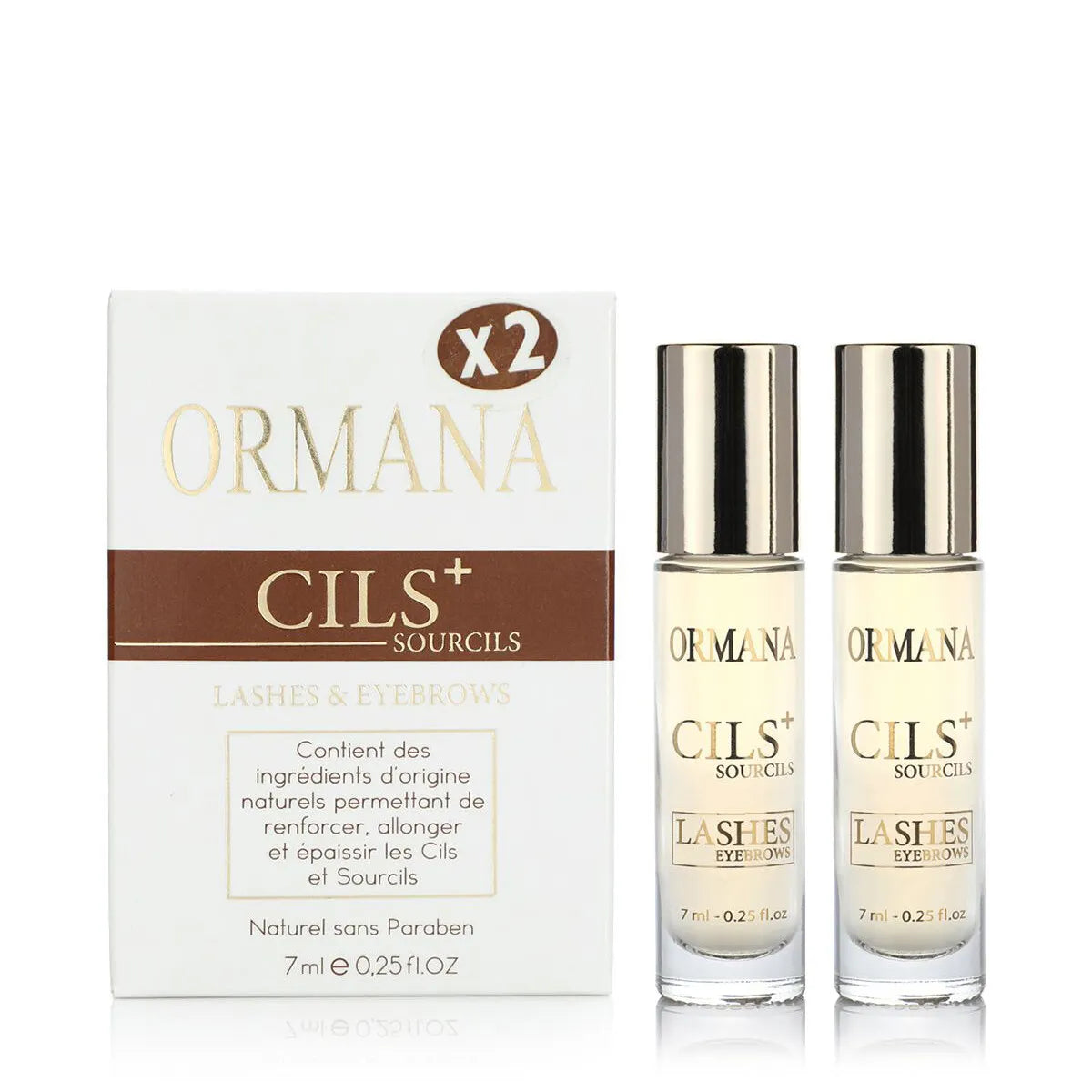 Lashes & Eyebrow Cils+ Oil by ORMANA | 2x 7ml / 0.25 Fl.Oz